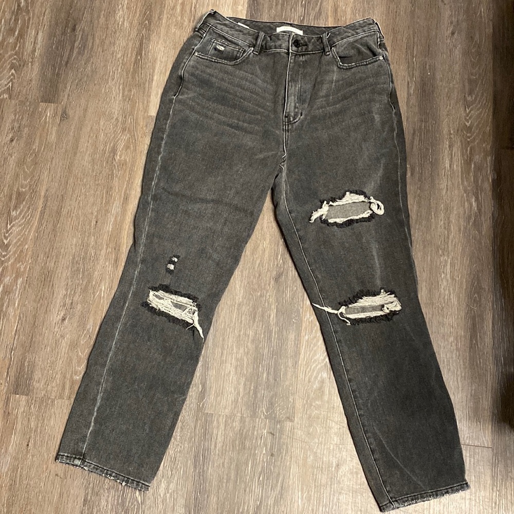 PACSUN Distressed Grey Mom Jeans Size 30